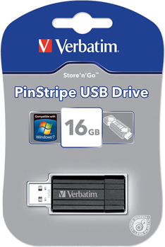 Picture of Verbatim 49063 16GB PinStripe USB Drive