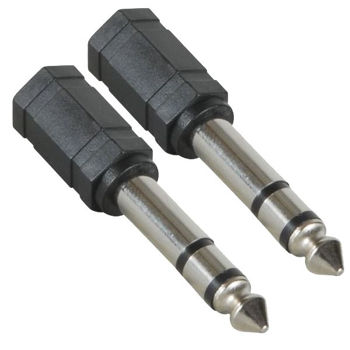 Picture of 6.35mm Stereo Black Plastic Jack Plug 2 PCs