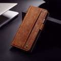 CASEME Vintage Style Wallet PU Leather Mobile Phone Cover Shell for Samsung Galaxy S8 Plus G955 - Brown