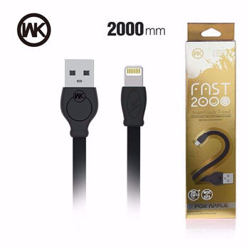 WK ΚΑΛΩΔΙΟ USB WK FAST 2000 FOR APPLE (WDC-023 Lightning ) ΠΛΑΚΕ/ ΛΕΥΚΟ 2m 5,5S,5C,6,6s,6s Plus,7,7 Plus