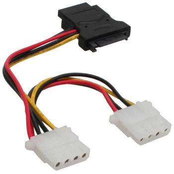 Inline 29679 Sata Power to 3 x Molex ( 3x5.25FEM ) 0.15m 