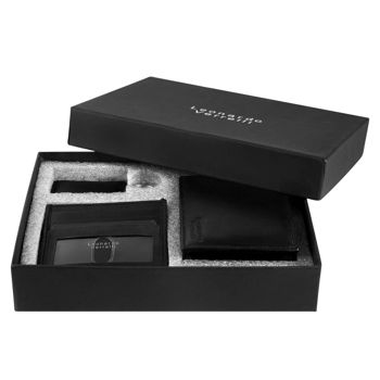 Leonardo Verrelli gift set with real leather wallet, key ring and credit card holder