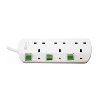 GK Power 3 Way UK Plug Power Extension Multi Socket