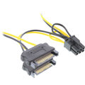 InLine Power Cable 2 x SATA Male  to PCI-e 6pin 15cm (26628B)