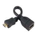 16cm Gold Plated Mini HDMI Male to HDMI 19 Pin Female Cable(Black)