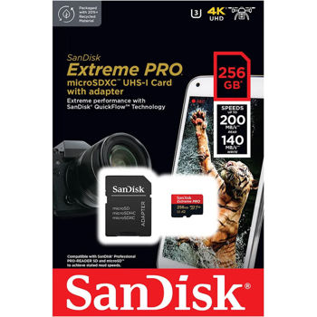 SanDisk 256GB microSDXC Extreme PRO UHS-I U3 V30 Card (200MB/s)