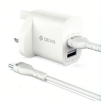 DEVIA Smart series 2USB quick charger with Type-C Cable (UK,20W)